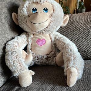 Adorable Plush Monkey Toy with Pink Heart